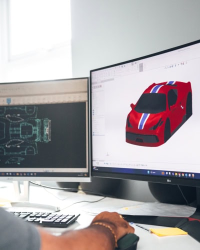 A 3D Model of an Indoor Silhouette Cover for a Ferrari.
