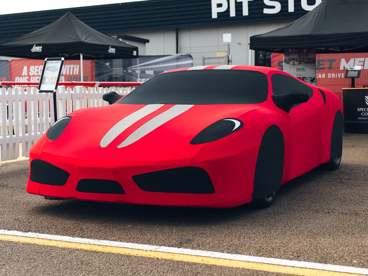 An image of an Indoor Silhouette cover designed to look like a Ferrari F430 Scuderia.