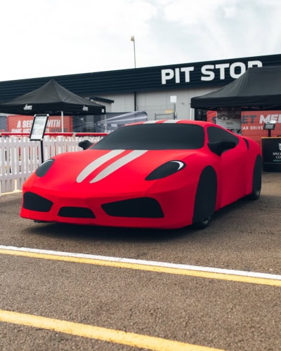 An image of an Indoor Silhouette cover designed to look like a Ferrari F430 Scuderia.