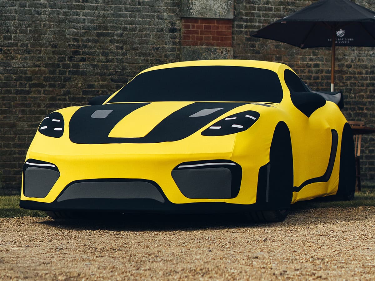 An image of an Indoor Silhouette cover designed to look like a Porsche GT4 RS.