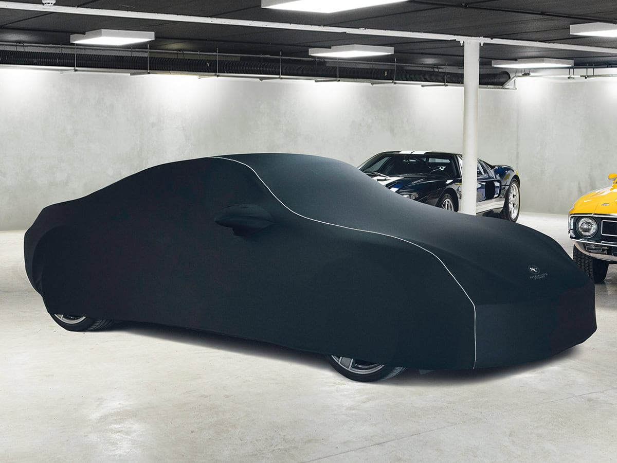 A picture of an Indoor Pro Car Cover with a tailored fit on a Porsche,