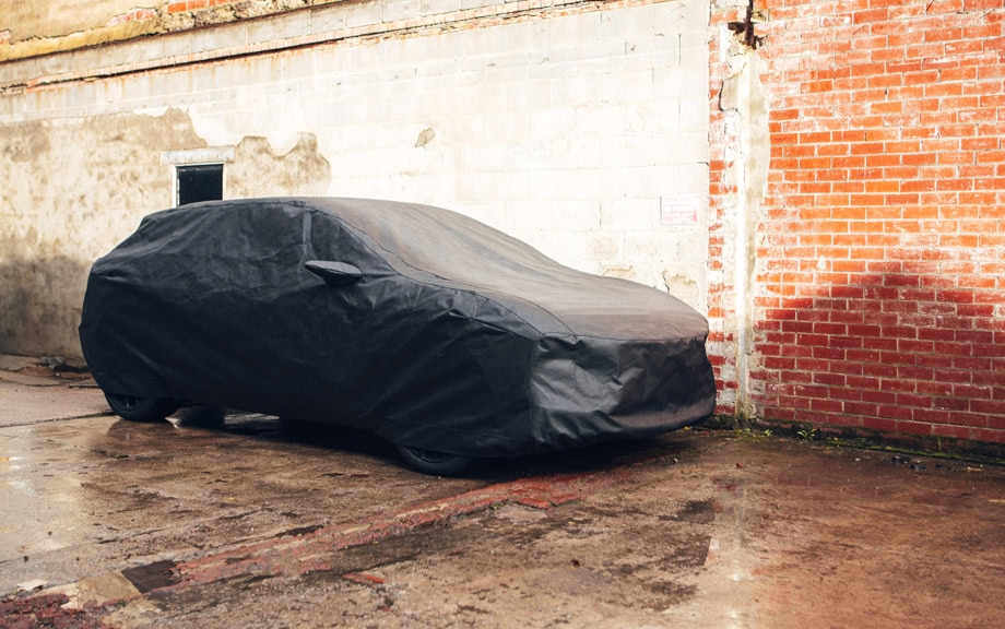 A picture of a Lotus with an Outdoor Plus cover on in Black.