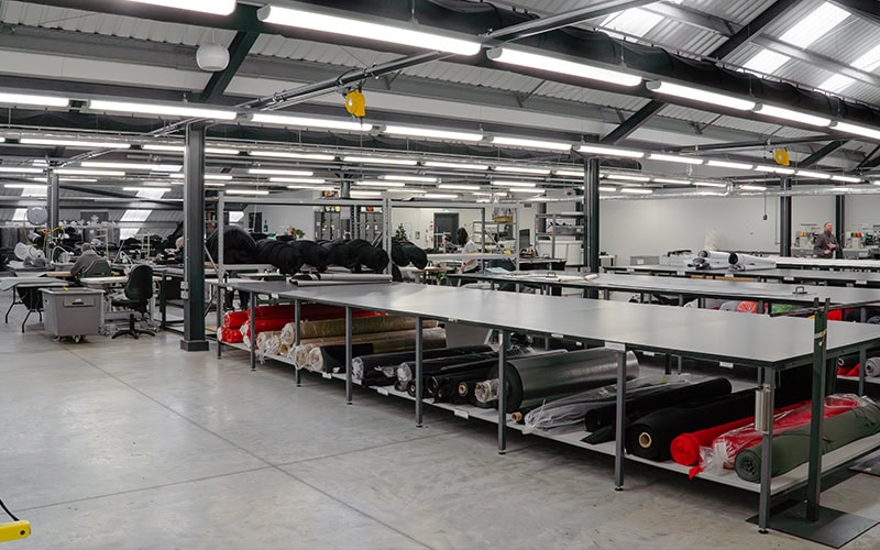 A section of the Specialised Covers 25000sqft factory.